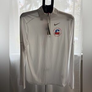 Nike White and Red Marathon Long Sleeve Shirt